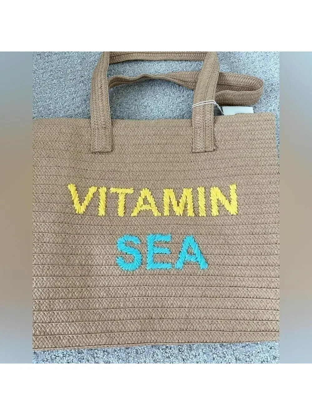 Vitamin Sea Woven Paper Straw Tote Bag Collection XIIX Natural NWT - Picture 9 of 9